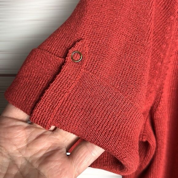 Dana Buchman Woman Terracota Knit Top Short Sleeve Round Neck size 2X Vintage - Picture 3 of 7